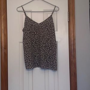 Ann Taylor XS Cream and Black Animal Print Camisole